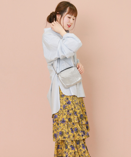 KBF+(ケービーエフプラス)の「KBF+ ロングシャーリングシャツ∴∴(シャツ/ブラウス・レディース・ロイヤルブルー・ONE)」の5枚目の写真