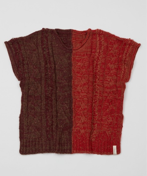 And A(アンドエー)の「AlexanderLeeChang アレキサンダーリーチャン / BIG KNIT VEST ビッグシルエット 配色切り替えケーブルニットベスト / AC062103(ベスト・メンズ・ブラック/グレー/バーガンディー・2/3)」の14枚目の写真
