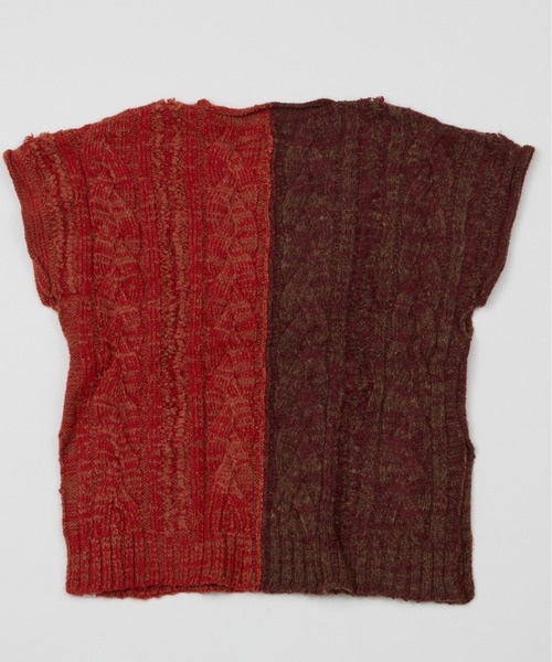And A(アンドエー)の「AlexanderLeeChang アレキサンダーリーチャン / BIG KNIT VEST ビッグシルエット 配色切り替えケーブルニットベスト / AC062103(ベスト・メンズ・ブラック/グレー/バーガンディー・2/3)」の9枚目の写真
