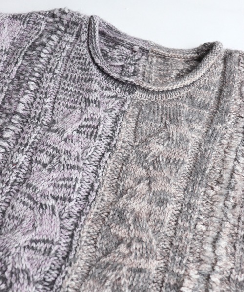 And A(アンドエー)の「AlexanderLeeChang アレキサンダーリーチャン / BIG KNIT VEST ビッグシルエット 配色切り替えケーブルニットベスト / AC062103(ベスト・メンズ・ブラック/グレー/バーガンディー・2/3)」の17枚目の写真