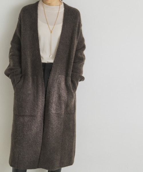 URBAN RESEARCH(アーバンリサーチ)の「モヘヤストレッチロングカーディガン(カーディガン/ボレロ・レディース・グレー系その他/ブラウン・FREE)」の5枚目の写真