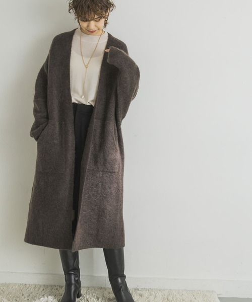 URBAN RESEARCH(アーバンリサーチ)の「モヘヤストレッチロングカーディガン(カーディガン/ボレロ・レディース・グレー系その他/ブラウン・FREE)」の6枚目の写真