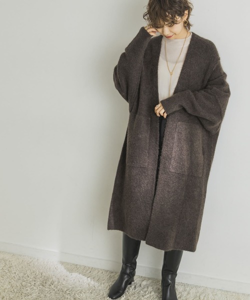 URBAN RESEARCH(アーバンリサーチ)の「モヘヤストレッチロングカーディガン(カーディガン/ボレロ・レディース・グレー系その他/ブラウン・FREE)」の9枚目の写真
