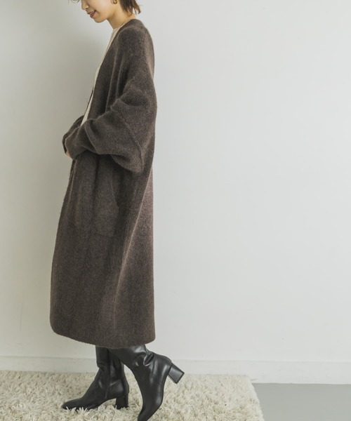 URBAN RESEARCH(アーバンリサーチ)の「モヘヤストレッチロングカーディガン(カーディガン/ボレロ・レディース・グレー系その他/ブラウン・FREE)」の11枚目の写真