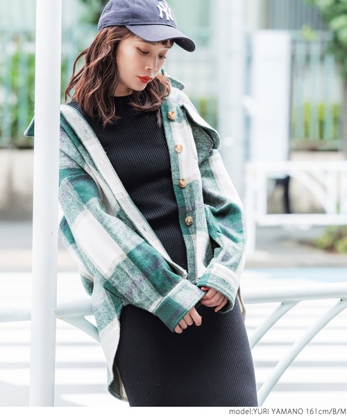 coca（coca）（コカ）の「ビンテージライクチェックジャケット（その他アウター・レディース・ブラウン/ブラック/グリーン/C/B/A・L/M）」の20枚目の写真