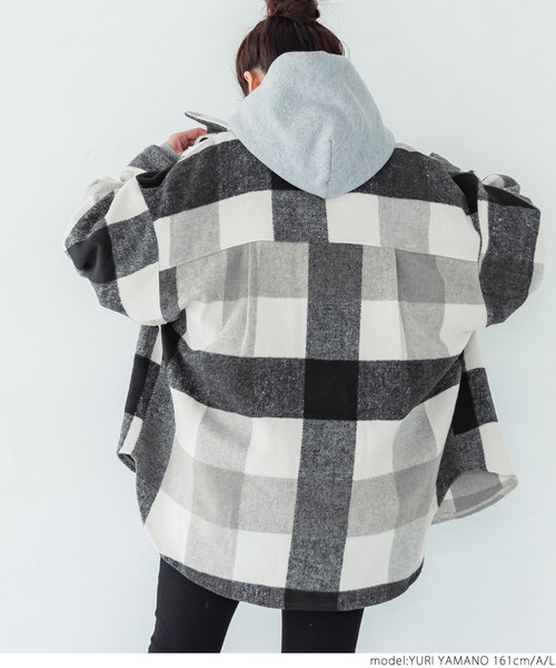 coca（coca）（コカ）の「ビンテージライクチェックジャケット（その他アウター・レディース・ブラウン/ブラック/グリーン/C/B/A・L/M）」の11枚目の写真