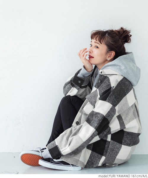 coca（coca）（コカ）の「ビンテージライクチェックジャケット（その他アウター・レディース・ブラウン/ブラック/グリーン/C/B/A・L/M）」の8枚目の写真