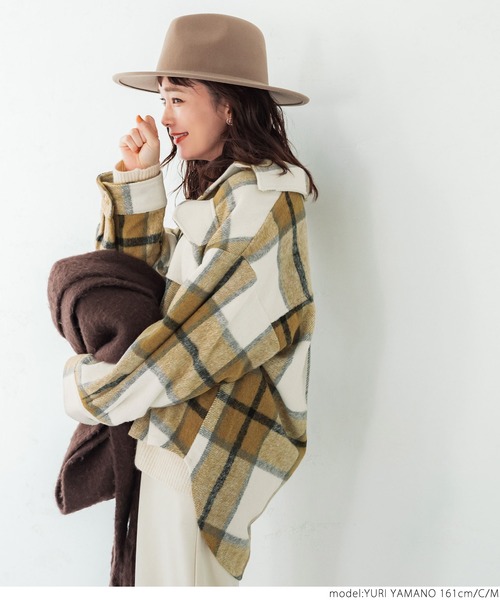 coca（coca）（コカ）の「ビンテージライクチェックジャケット（その他アウター・レディース・ブラウン/ブラック/グリーン/C/B/A・L/M）」の17枚目の写真