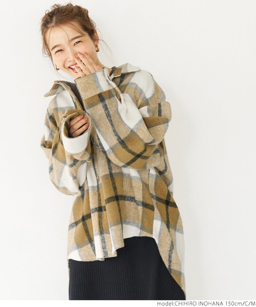 coca（coca）（コカ）の「ビンテージライクチェックジャケット（その他アウター・レディース・ブラウン/ブラック/グリーン/C/B/A・L/M）」の9枚目の写真