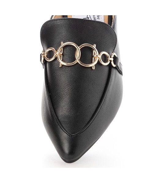 DULCIS REGALO（ドルキス レガロ）の「DulcisRegalo(ドルキスレガロ) ゴールドチェーン付きポインテッドトゥ ミュール（パンプス・レディース・ブラック/パイソン/ダークブラウン・M/L/LL/S）」の16枚目の写真