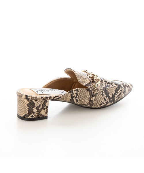 DULCIS REGALO（ドルキス レガロ）の「DulcisRegalo(ドルキスレガロ) ゴールドチェーン付きポインテッドトゥ ミュール（パンプス・レディース・ブラック/パイソン/ダークブラウン・M/L/LL/S）」の21枚目の写真