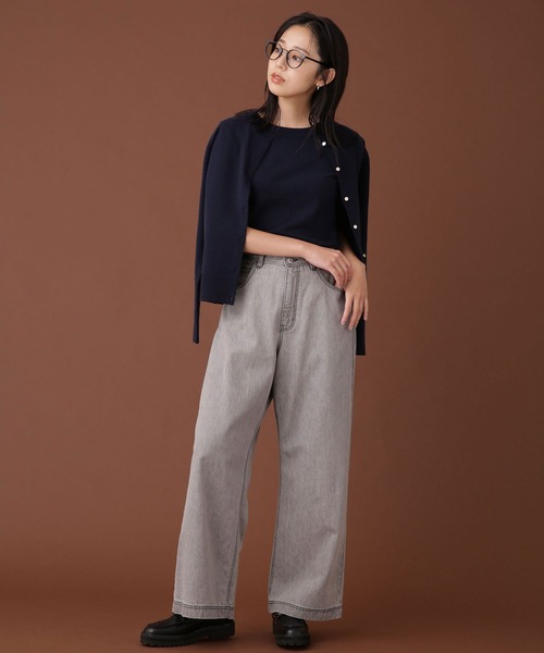 NANO universe（ナノユニバース）の「WEB限定/ゴールドボタンニットアンサンブル 長袖（アンサンブル・レディース・ネイビー/ブルーグリーン/アイボリー・FREE）」の13枚目の写真