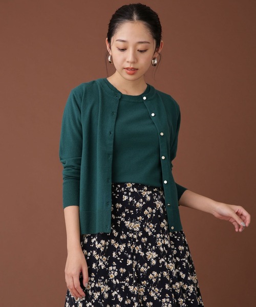 NANO universe（ナノユニバース）の「WEB限定/ゴールドボタンニットアンサンブル 長袖（アンサンブル・レディース・ネイビー/ブルーグリーン/アイボリー・FREE）」の7枚目の写真