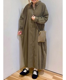 コーデュロイシャツワンピース