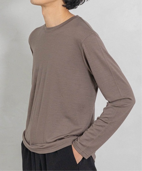 EDIFICE（エディフィス）の「GRANDICH ウール ロングスリーブ ニットソー（Tシャツ/カットソー・メンズ・ホワイト/ブラック/ベージュ/グリーン系その他/ボルドー/マスタード・SMALL/MEDIUM/LARGE）」の3枚目の写真