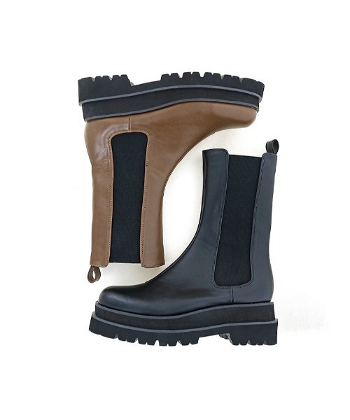 byあしながおじさん（バイアシナガオジサン）の「厚底サイドゴアミディブーツ　-8980635（ブーツ・レディース・グレイッシュベージュ/ブラウン/ブラック・24.5cm/24.0cm/23.5cm/23.0cm/22.5cm）」の10枚目の写真