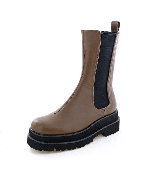 byあしながおじさん（バイアシナガオジサン）の「厚底サイドゴアミディブーツ　-8980635（ブーツ・レディース・グレイッシュベージュ/ブラウン/ブラック・24.5cm/24.0cm/23.5cm/23.0cm/22.5cm）」の21枚目の写真