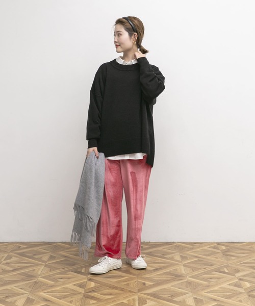 UR Lab.(アーバンリサーチラボ)の「オトナリラックスベロアパンツ(その他パンツ・レディース・チャコールグレー/ブラウン/ピンク・FREE)」の5枚目の写真