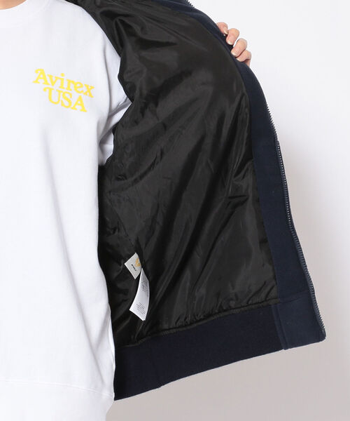 AVIREX(アヴィレックス)の「2TONE BIG FLEECE PARKA/ 2トーン ビッグフリースパーカー(ブルゾン・レディース・ネイビー/アイボリー/カモフラージュ・FREE)」の20枚目の写真