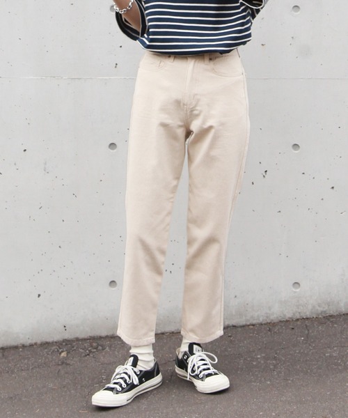 Chillfar（チルファー）の「テーパードカラーデニムパンツ（デニムパンツ・レディース・ブラック/ブラウン/サックスブルー/アイボリー/ダークブルー/グレイッシュベージュ/チャコール・MEDIUM/LARGE）」の14枚目の写真