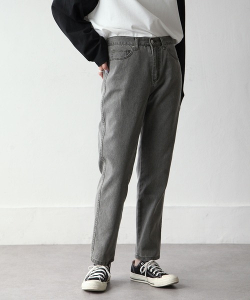 Chillfar（チルファー）の「テーパードカラーデニムパンツ（デニムパンツ・レディース・ブラック/ブラウン/サックスブルー/アイボリー/ダークブルー/グレイッシュベージュ/チャコール・MEDIUM/LARGE）」の20枚目の写真