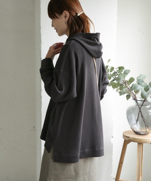 ドアーズ♪  ブラック  コットンワッフルパーカー URBAN RESEARCH DOORS - ドアーズ♪ ブラック コットンワッフル