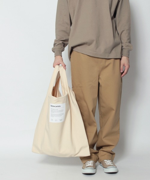 DEDICATED.（デディケイテッド）の「BIG MARKET Tote Bag（トートバッグ・メンズ・オフホワイト/ブラック・FREE）」の5枚目の写真