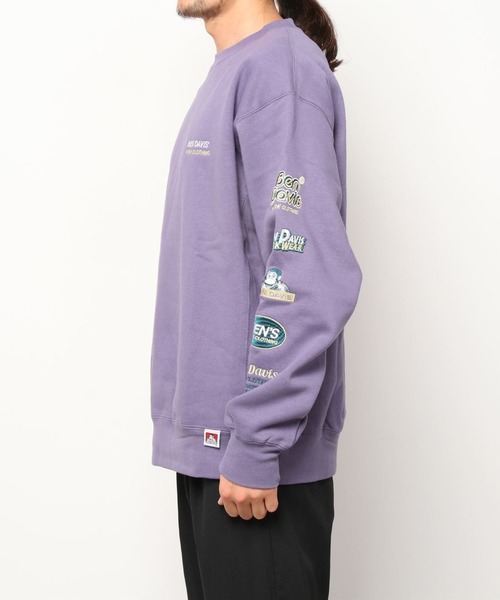 BEN DAVIS(ベンデイビス)の「【BEN DAVIS/ベンデイビス】ヘビーウエイト 袖刺繍ブランドアイコンスウェット/トレーナー/裏起毛(スウェット・メンズ・ブラック/パープル/オートミール・M/L/XL)」の7枚目の写真