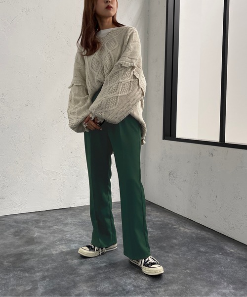 apres jour mignon(アプレジュールミニョン)の「ダメージケーブルニット【ZOZOTOWN限定アイテム】(ニット/セーター・レディース・ブラック/ダークグリーン/アイボリー/マスタード/オレンジ/ブルー・X-LARGE/フリー)」の18枚目の写真