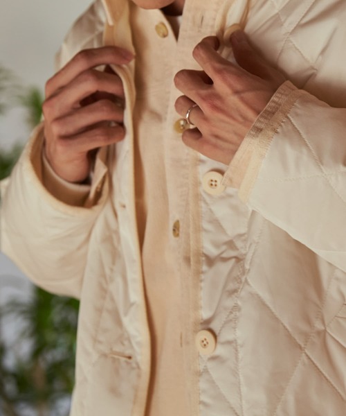 HEYUMM（ヘユム）の「ノーカラーキルティングショートジャケット（その他アウター・レディース・ネイビー/オリーブ/アイボリー・ONE）」の22枚目の写真