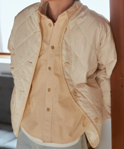 HEYUMM（ヘユム）の「ノーカラーキルティングショートジャケット（その他アウター・レディース・ネイビー/オリーブ/アイボリー・ONE）」の11枚目の写真