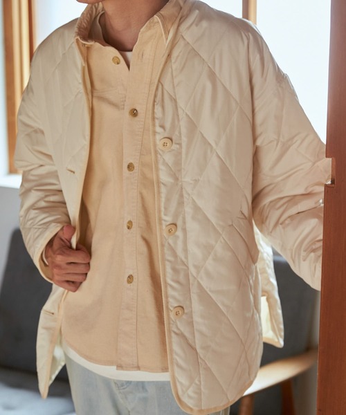 HEYUMM（ヘユム）の「ノーカラーキルティングショートジャケット（その他アウター・レディース・ネイビー/オリーブ/アイボリー・ONE）」の8枚目の写真