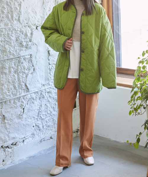 HEYUMM（ヘユム）の「ノーカラーキルティングショートジャケット（その他アウター・レディース・ネイビー/オリーブ/アイボリー・ONE）」の20枚目の写真