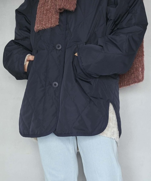 HEYUMM（ヘユム）の「ノーカラーキルティングショートジャケット（その他アウター・レディース・ネイビー/オリーブ/アイボリー・ONE）」の17枚目の写真