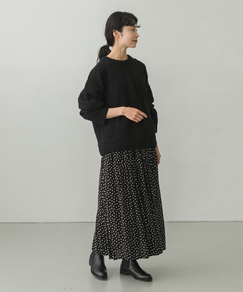 かぐれ（カグレ）の「アルパカウールラグランニット（ニット/セーター・レディース・グレー/ブラック・FREE）」の16枚目の写真