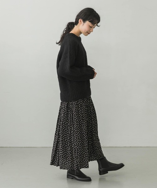 かぐれ（カグレ）の「アルパカウールラグランニット（ニット/セーター・レディース・グレー/ブラック・FREE）」の18枚目の写真