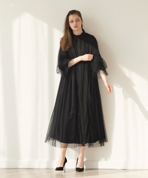 MIELI INVARIANT(ミエリインヴァリアント)の「Frost Glass Classic Dress(ワンピース・レディース・ブラック・FREE)」の1枚目の写真