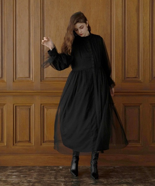 MIELI INVARIANT(ミエリインヴァリアント)の「Frost Glass Classic Dress(ワンピース・レディース・ブラック・FREE)」の6枚目の写真