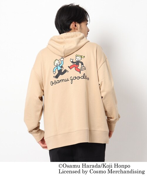 OSAMU GOODS（オサムグッズ）の「◆OSAMU GOODS/オサムグッズ コラボ バックプリント 裏毛フーディー（パーカー・メンズ・ベージュ/アイボリー/グレー・03/02/04）」の3枚目の写真
