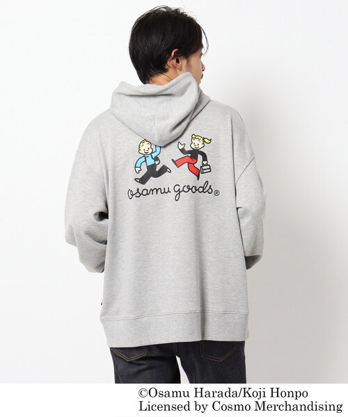 OSAMU GOODS（オサムグッズ）の「◆OSAMU GOODS/オサムグッズ コラボ バックプリント 裏毛フーディー（パーカー・メンズ・ベージュ/アイボリー/グレー・03/02/04）」の2枚目の写真