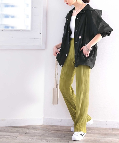 classicalelf(クラシカルエルフ)の「【低身長・高身長対応】自分好みの丈感に!セルフカットフレアプリーツカラーイージーパンツ(その他パンツ・レディース・ブラック/ベージュ/グリーン系その他/ピンク/チャコールグレー/キャメル・MEDIUM/X-LARGE)」の8枚目の写真