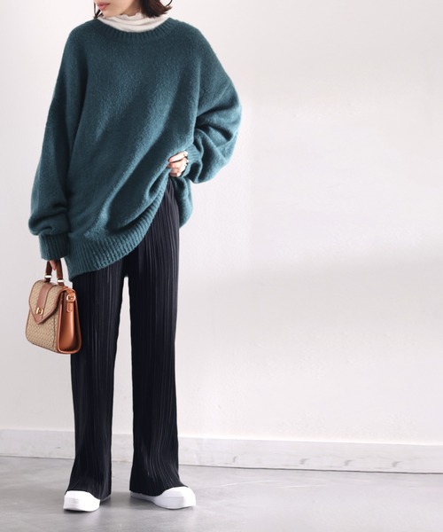 classicalelf(クラシカルエルフ)の「【低身長・高身長対応】自分好みの丈感に!セルフカットフレアプリーツカラーイージーパンツ(その他パンツ・レディース・ブラック/ベージュ/グリーン系その他/ピンク/チャコールグレー/キャメル・MEDIUM/X-LARGE)」の15枚目の写真