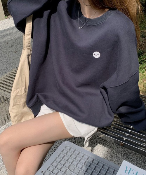 meJane（ミージェーン）の「usサークルロゴスウェットトレーナー（スウェット・レディース・グレー/ネイビー・FREE）」の10枚目の写真