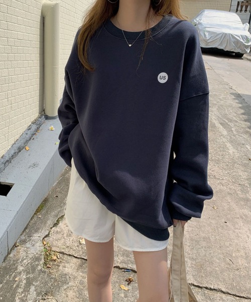 meJane（ミージェーン）の「usサークルロゴスウェットトレーナー（スウェット・レディース・グレー/ネイビー・FREE）」の7枚目の写真