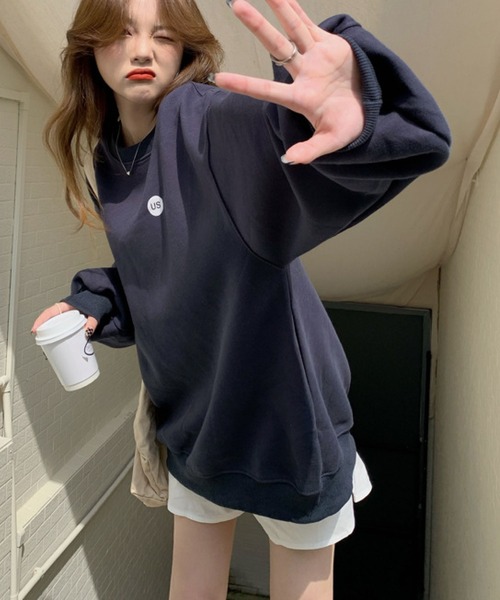 meJane（ミージェーン）の「usサークルロゴスウェットトレーナー（スウェット・レディース・グレー/ネイビー・FREE）」の11枚目の写真