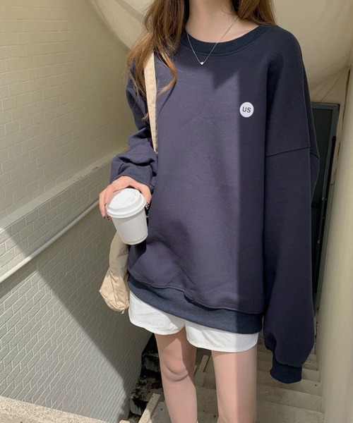 meJane（ミージェーン）の「usサークルロゴスウェットトレーナー（スウェット・レディース・グレー/ネイビー・FREE）」の12枚目の写真
