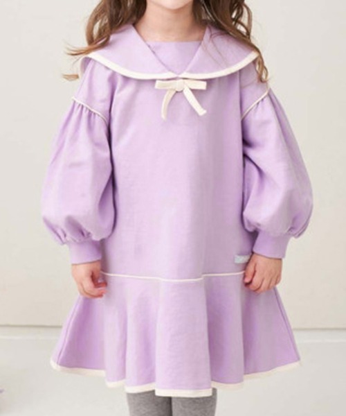 キッズ ぽわん袖のセーラーカラーフレアワンピース ワンピース Jelispoon ジェリスプーン のファッション通販 Zozotown