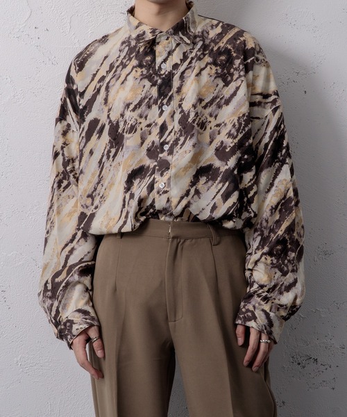 Adoon plain（アドーンプレーン）の「【Adoon plain】タイダイ柄シャツ（シャツ/ブラウス・メンズ・ブラウン系その他/イエロー系その他・MEDIUM/LARGE）」の2枚目の写真