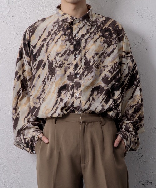 Adoon plain（アドーンプレーン）の「【Adoon plain】タイダイ柄シャツ（シャツ/ブラウス・メンズ・ブラウン系その他/イエロー系その他・MEDIUM/LARGE）」の11枚目の写真