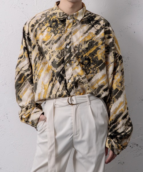 Adoon plain（アドーンプレーン）の「【Adoon plain】タイダイ柄シャツ（シャツ/ブラウス・メンズ・ブラウン系その他/イエロー系その他・MEDIUM/LARGE）」の18枚目の写真